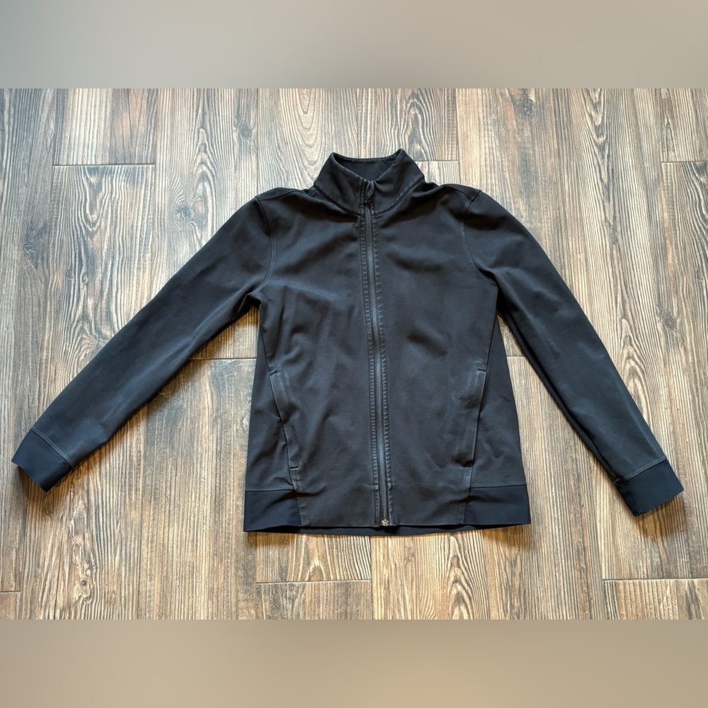 🖤 SOLD 🖤 LULULEMON SCUBA FULL ZIP MOCK NECK JACKET BLACK ATHLETIC ATHLEISURE M/L